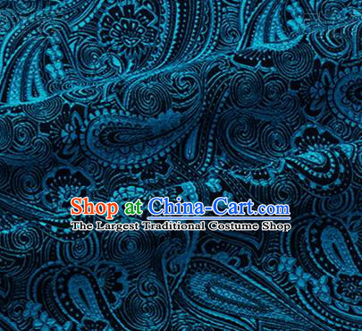 Chinese Traditional Pattern Design Silk Fabric Navy Brocade Tang Suit Fabric Material