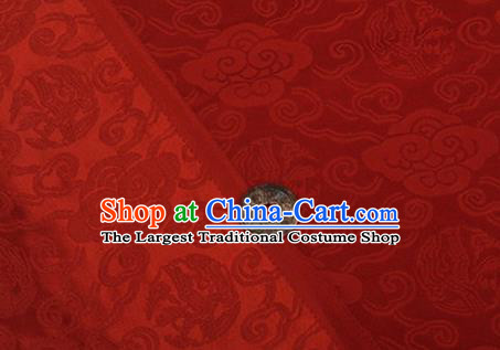 Chinese Traditional Clouds Pattern Design Silk Fabric Red Brocade Tang Suit Fabric Material