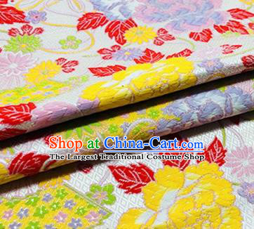 Chinese Traditional Yellow Peony Pattern Design Brocade Silk Fabric Tang Suit Fabric Material