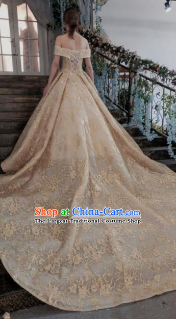 Top Grade Customize Bride Trailing Full Dress Court Princess Wedding Costume for Women