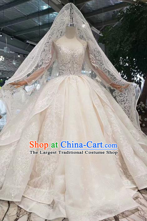 Handmade Customize Princess White Lace Wedding Mullet Dress Court Bride Embroidered Costume for Women