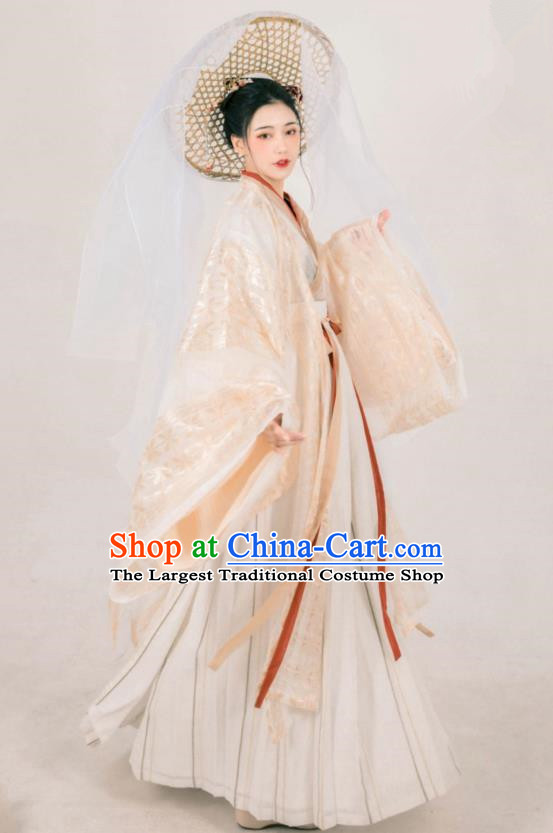 Asian Chinese Jin Dynasty Court Lady Historical Costume Ancient Royal Princess Traditional Hanfu Dress for Women