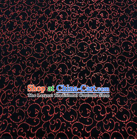 Chinese Traditional Hanfu Silk Fabric Classical Twine Pattern Design Black Brocade Tang Suit Fabric Material