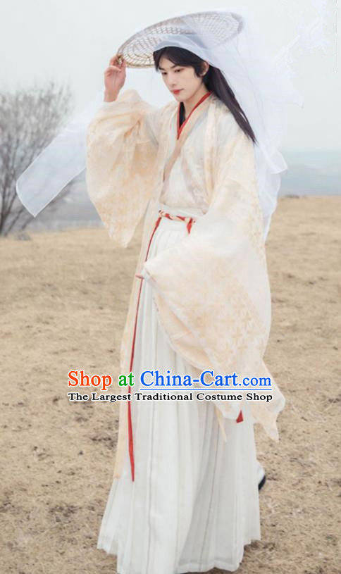 Asian Chinese Jin Dynasty Prince Historical Costume Ancient Nobility Childe Traditional Hanfu Clothing for Men