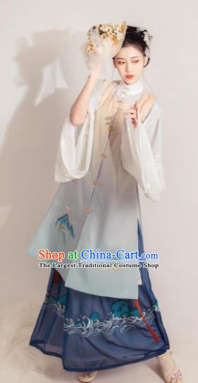 Asian Chinese Ming Dynasty Historical Costume Ancient Rich Lady Traditional Hanfu Dress for Women