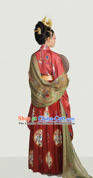 Traditional Chinese Tang Dynasty Imperial Empress Embroidered Hanfu Dress Ancient Drama Court Lady Historical Costume for Women