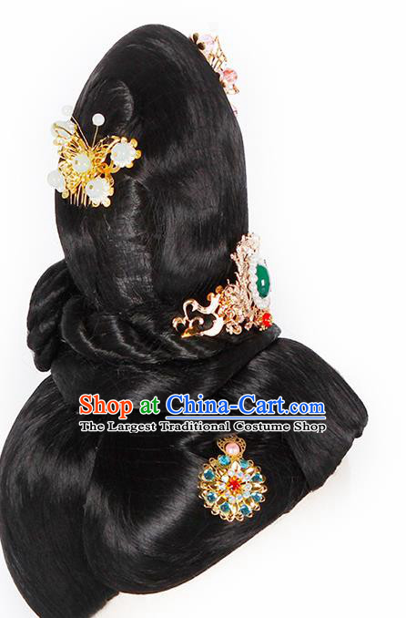 China Ancient Princess Hairpins Chinese Traditional Hanfu Tang Dynasty Hair Comb Hair Accessories for Women