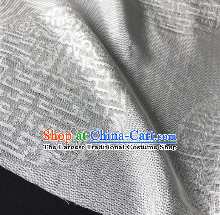 Asian Chinese Traditional Lucky Pattern Design Grey Brocade Fabric Silk Fabric Chinese Fabric Asian Material