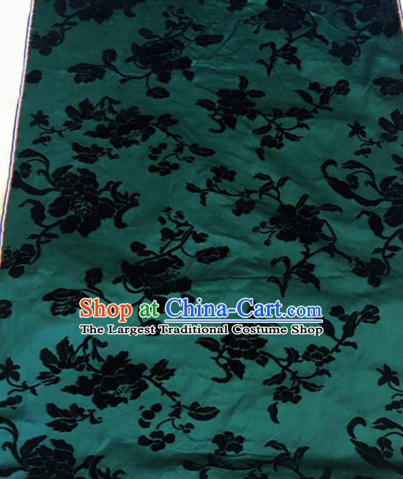 Asian Chinese Traditional Peony Pattern Design Green Brocade Fabric Silk Fabric Chinese Fabric Asian Material