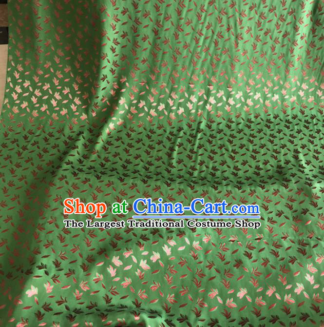 Asian Chinese Traditional Leaf Pattern Design Green Brocade Fabric Silk Fabric Chinese Fabric Asian Material