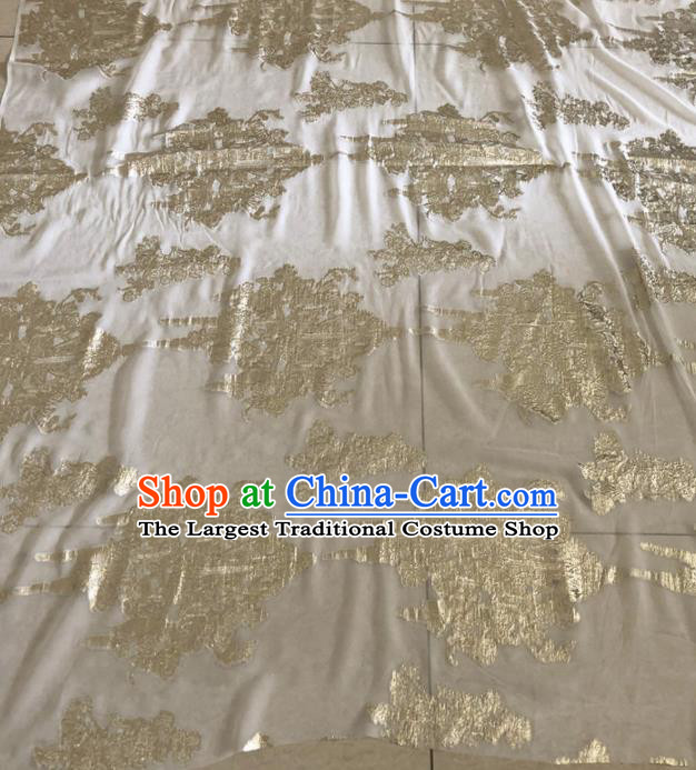 Asian Chinese Traditional Pattern Design Light Golden Brocade Fabric Silk Fabric Chinese Fabric Asian Material