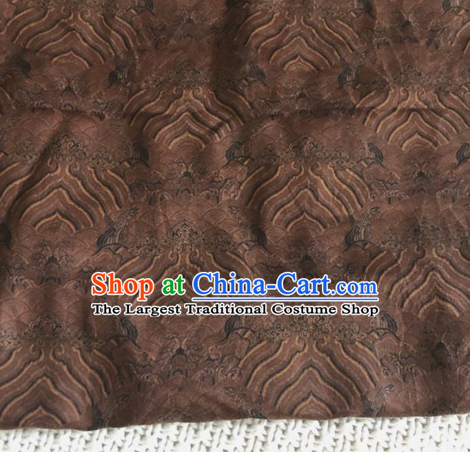 Asian Chinese Traditional Waves Pattern Design Brown Brocade Fabric Silk Fabric Chinese Fabric Asian Material