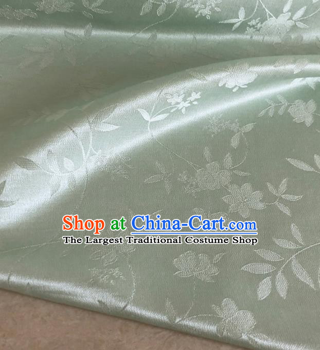 Asian Chinese Traditional Flowers Pattern Design Light Green Brocade Fabric Silk Fabric Chinese Fabric Asian Material