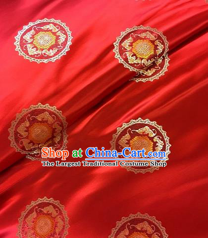 Asian Chinese Traditional Frangipani Pattern Design Red Brocade Fabric Silk Fabric Chinese Fabric Asian Material