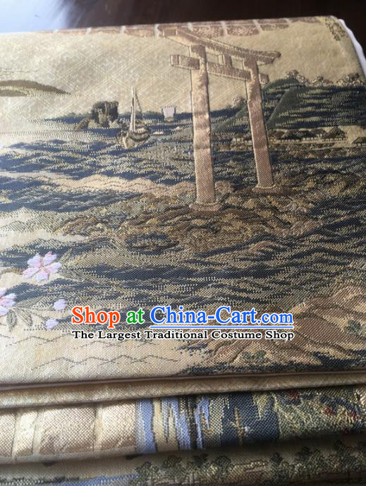 Chinese Traditional Embroidered Pattern Design Golden Brocade Fabric Asian Silk Fabric Chinese Fabric Material