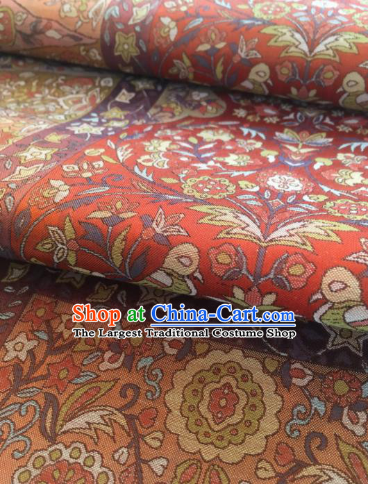 Chinese Traditional Embroidered Pattern Design Red Brocade Fabric Asian Silk Fabric Chinese Fabric Material