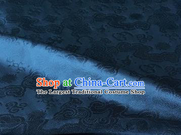 Chinese Traditional Clouds Pattern Design Navy Brocade Fabric Asian Silk Fabric Chinese Fabric Material