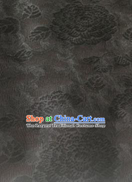 Chinese Traditional Bergamot Pattern Design Black Brocade Fabric Asian Silk Fabric Chinese Fabric Material