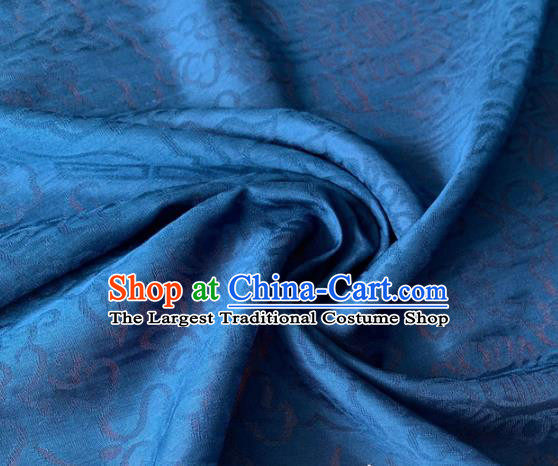 Chinese Traditional Treasure Pattern Design Blue Brocade Fabric Asian Silk Fabric Chinese Fabric Material