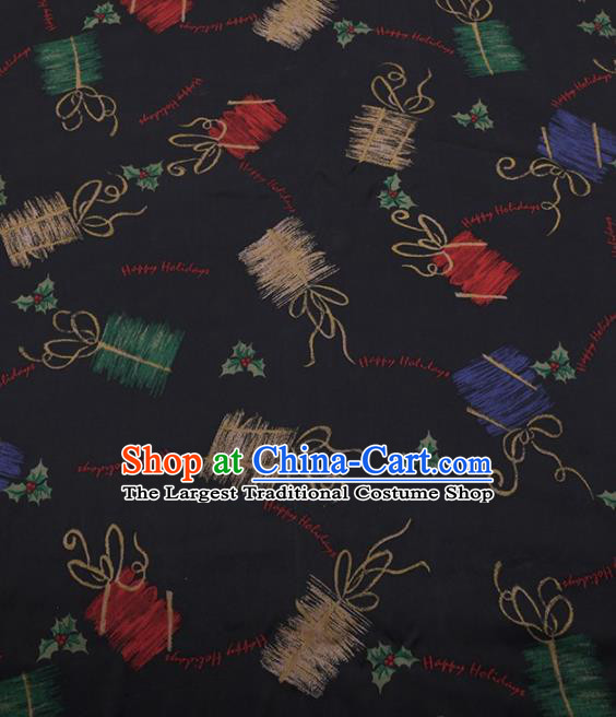 Traditional Chinese Satin Classical Pattern Design Black Watered Gauze Brocade Fabric Asian Silk Fabric Material