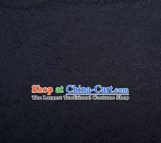 Chinese Classical Pattern Design Black Brocade Asian Traditional Hanfu Silk Fabric Tang Suit Fabric Material