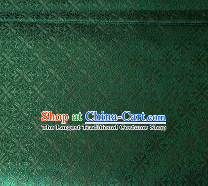 Chinese Classical Pozidriv Pattern Design Deep Green Brocade Asian Traditional Hanfu Silk Fabric Tang Suit Fabric Material