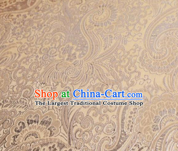 Chinese Classical Charonia Tritonis Pattern Design Khaki Brocade Asian Traditional Hanfu Silk Fabric Tang Suit Fabric Material