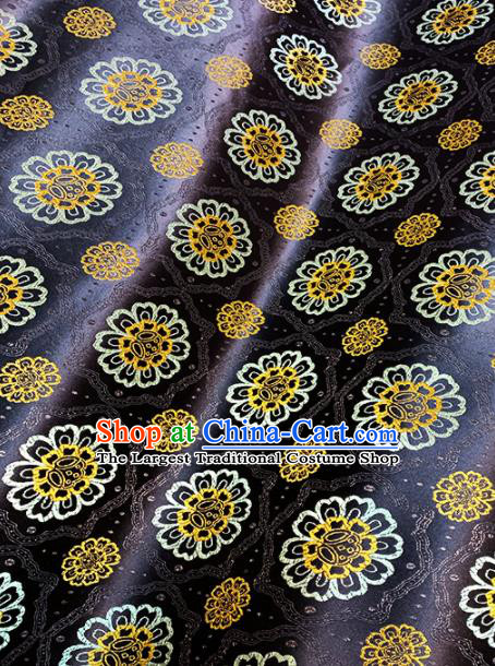 Chinese Classical Pattern Design Brown Brocade Drapery Asian Traditional Tang Suit Silk Fabric Material