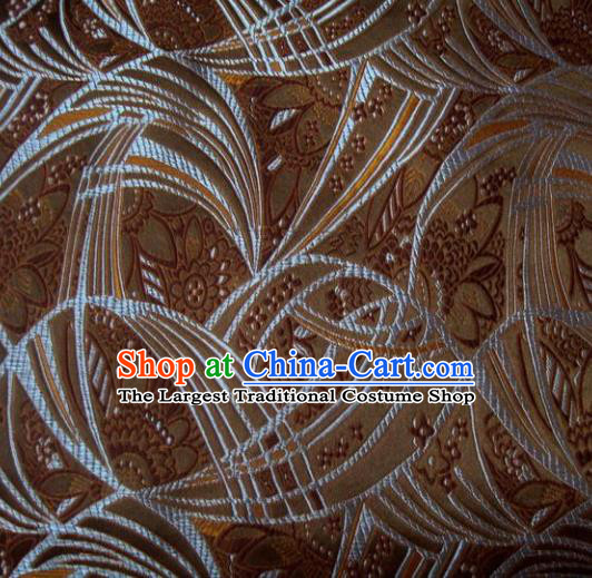 Chinese Classical Chrysanthemum Pattern Design Brown Brocade Asian Traditional Hanfu Silk Fabric Tang Suit Fabric Material