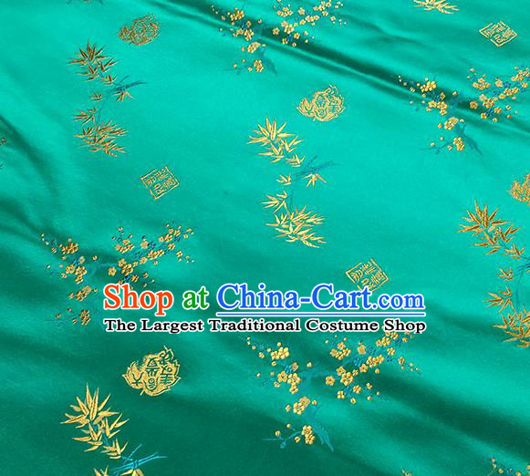 Traditional Chinese Classical Orchid Pattern Design Fabric Light Green Brocade Tang Suit Satin Drapery Asian Silk Material