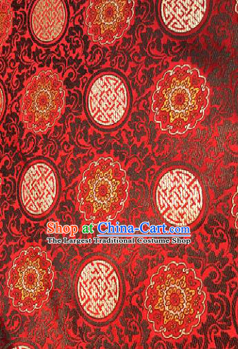 Traditional Chinese Pattern Design Red Brocade Classical Satin Drapery Asian Tang Suit Silk Fabric Material