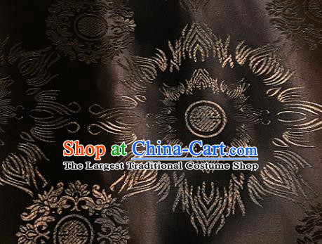 Traditional Chinese Pattern Design Brown Brocade Classical Satin Drapery Asian Tang Suit Silk Fabric Material