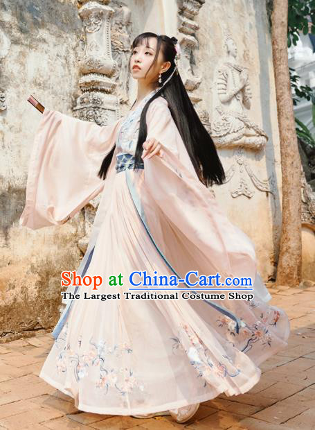 Traditional Chinese Ming Dynasty Princess Embroidered Hanfu Dress Ancient Drama Court Lady Historical Costume for Women