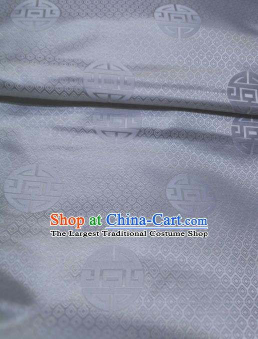 Asian Chinese Satin Classical Pattern Design Grey Brocade Mongolian Robe Fabric Traditional Drapery Silk Material