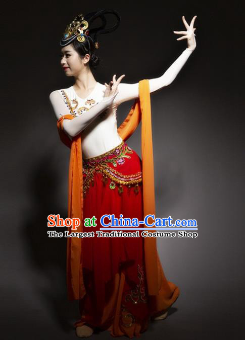 Chinese Traditional Dance Bichunmoo Red Dress Classical Dance Stage Performance Costume for Women