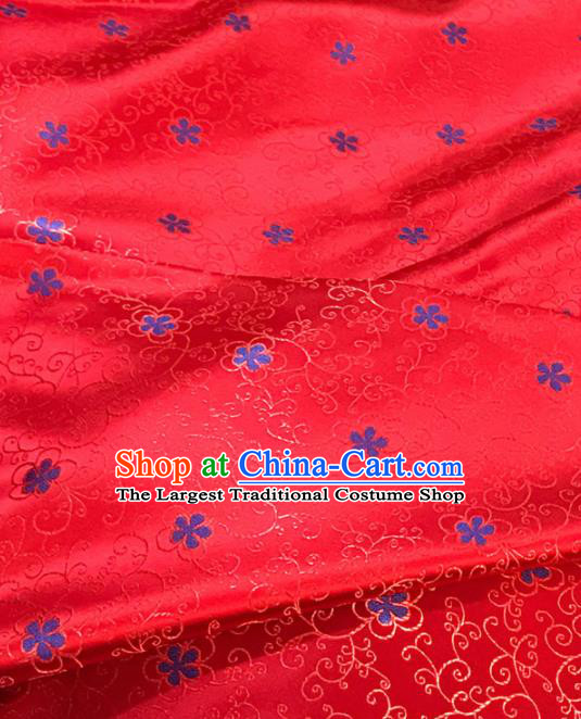 Chinese Classical Pattern Design Red Satin Fabric Brocade Asian Traditional Drapery Silk Material
