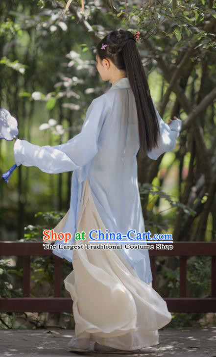 Asian Chinese Ancient Embroidered Hanfu Dress Traditional Song Dynasty Young Lady Historical Costume for Women