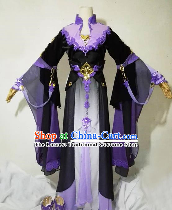 Chinese Traditional Cosplay Heroine Female Knight Costume Ancient Swordsman Dress for Women