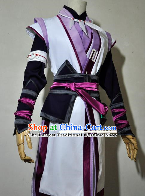 Chinese Traditional Cosplay Taoist Priest Young Hero Costume Ancient Swordsman Hanfu Clothing for Men