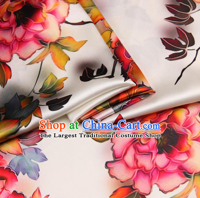 Chinese Traditional Classical Peony Pattern Brocade Damask Asian Satin Drapery Silk Fabric