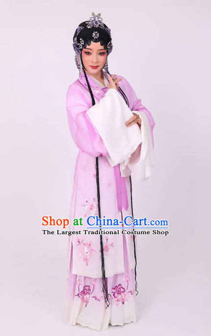 Chinese Traditional Peking Opera Diva Costume Ancient Princess Lilac Dress for Women