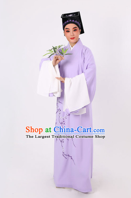 Chinese Traditional Beijing Opera Niche Costume Ancient Scholar Childe Purple Robe for Men