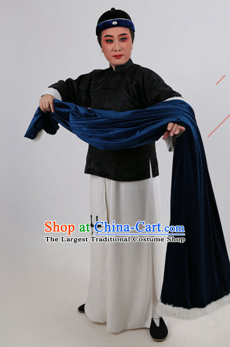 Chinese Traditional Beijing Opera Niche Navy Cloak Ancient Scholar Childe Costume for Men