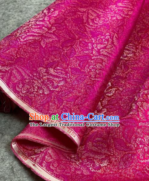 Traditional Chinese Satin Classical Pattern Design Rosy Brocade Fabric Asian Silk Fabric Material