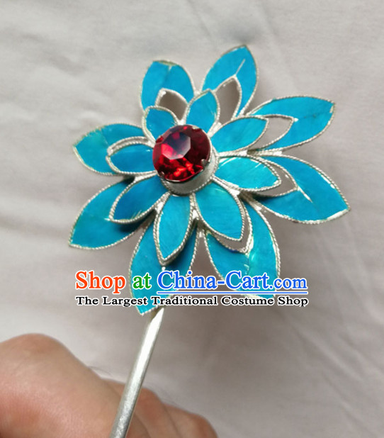 Chinese Ancient Queen Octagon Flower Hairpins Traditional Beijing Opera Diva Hair Accessories for Adults