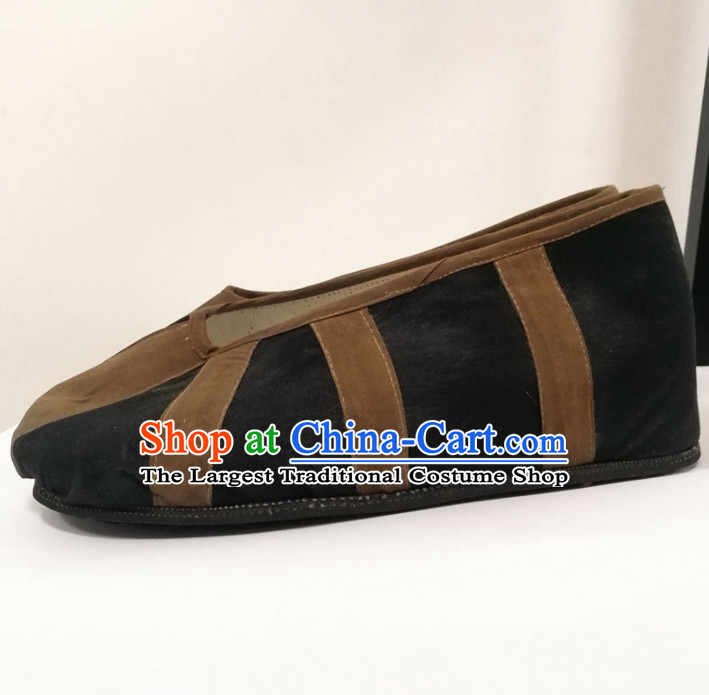 Chinese Traditional Beijing Opera Monk Shoes Ancient Cloth Shoes for Men