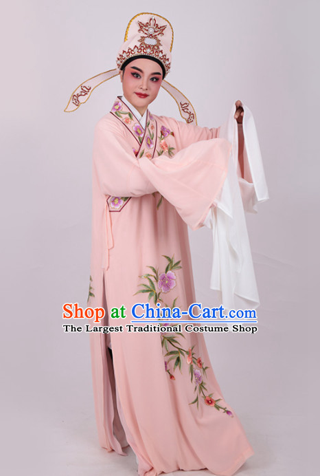 Chinese Traditional Beijing Opera Niche Embroidered Pink Robe Ancient Number One Scholar Costume for Men