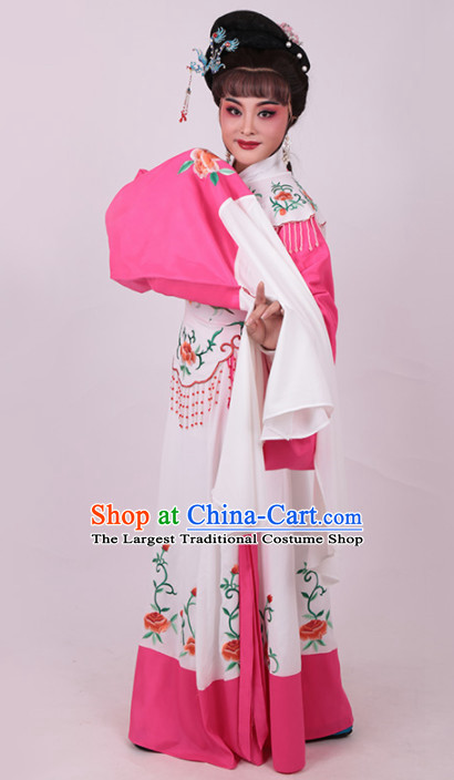 Chinese Traditional Peking Opera Actress Embroidered Water Sleeve Dress Ancient Peri Princess Costume for Women