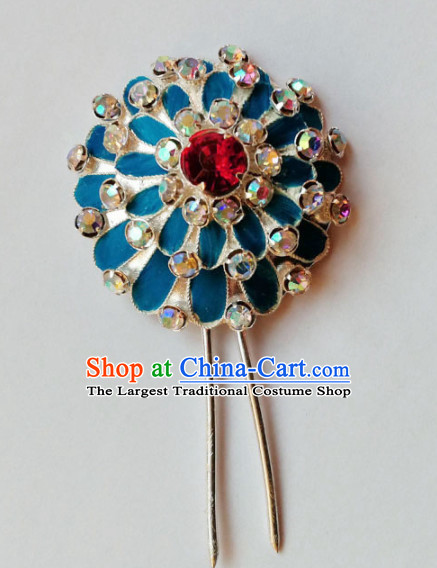 Chinese Ancient Court Princess Crystal Hair Clip Hairpins Traditional Beijing Opera Diva Hair Accessories for Adults