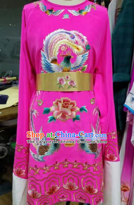 Chinese Traditional Peking Opera Queen Actress Embroidered Rosy Dress Ancient Empress Costume for Women